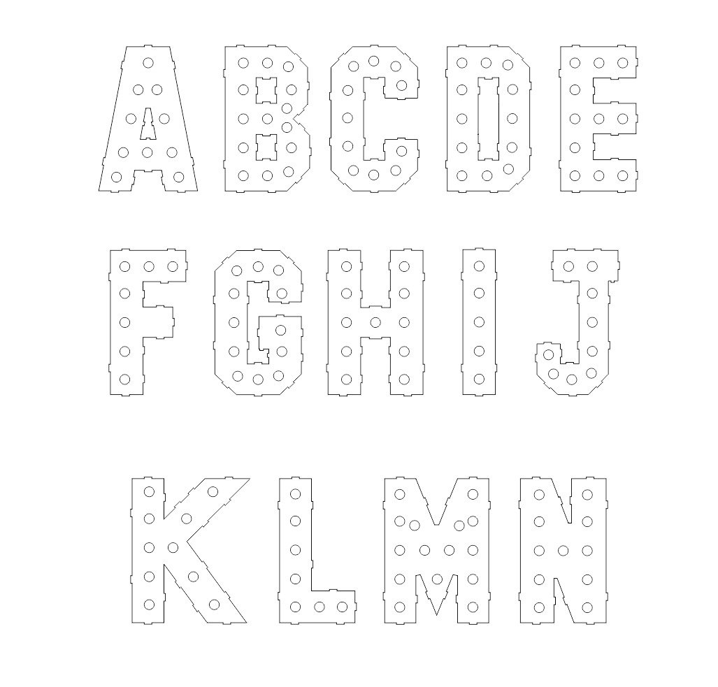 LETRAS 3D DE 30 CMS PARA AGREGAR FOCOS