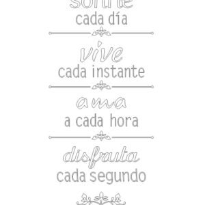 FRASE SONRIE,VIVE,RIE,AMA,DISFRUTA
