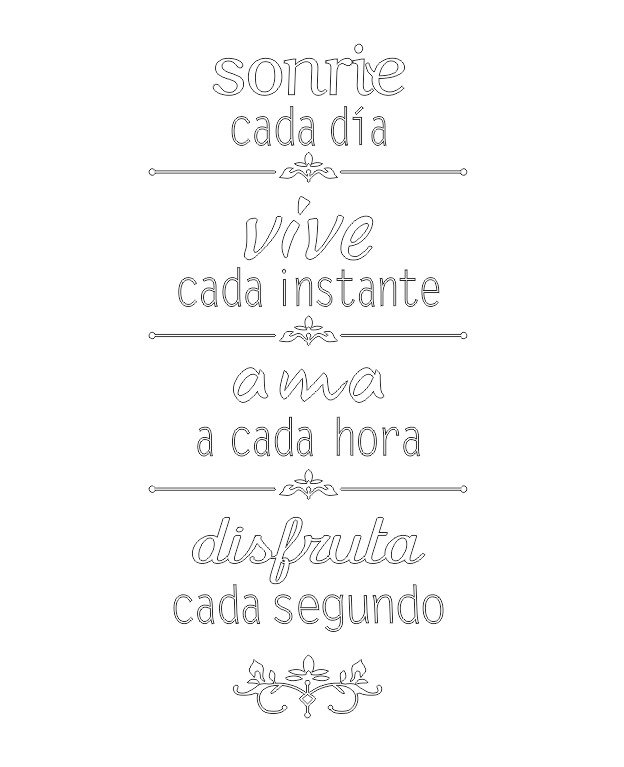 FRASE SONRIE,VIVE,RIE,AMA,DISFRUTA