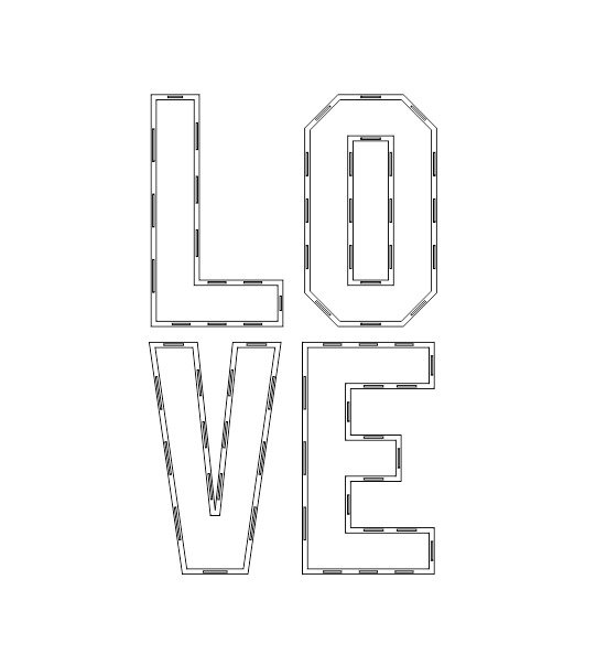 LETRAS 3D LOVE 89 CMS ALTO