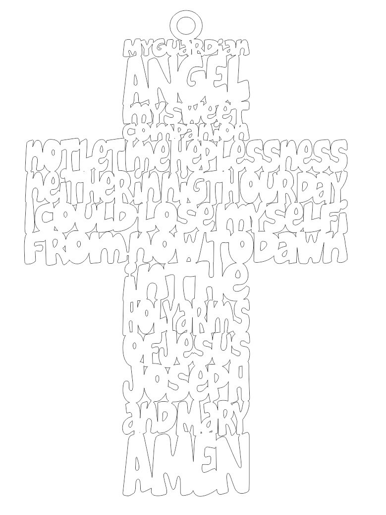 CRUZ ORACION ANGEL DE MI GUARDA EN INGLES
