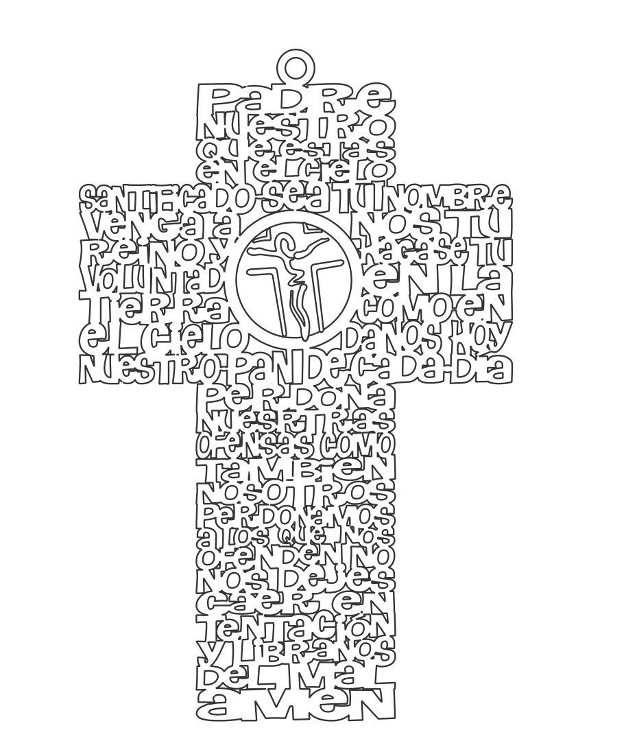 CRUZ PADRE NUESTRO CRUCIFIJO EN CENTRO