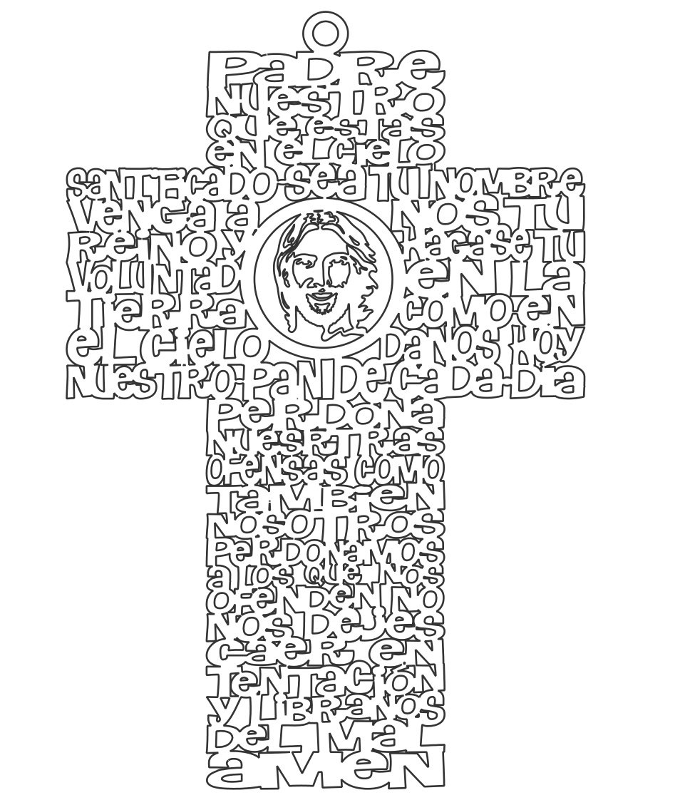 CRUZ PADRE NUESTRO ROSTRO EN CENTRO