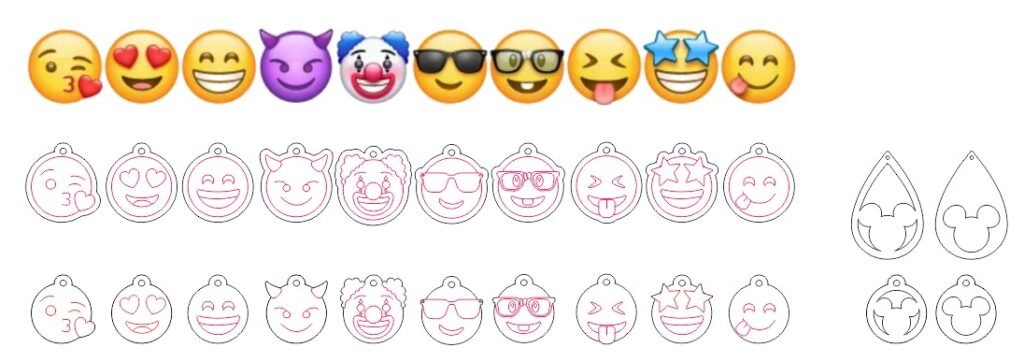 PACK EMOJIS ARETE Y/O LLAVERO