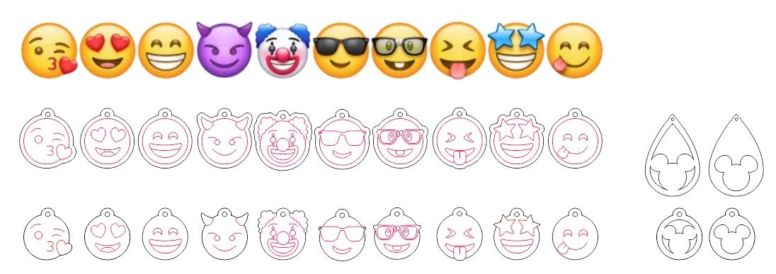 PACK EMOJIS ARETE Y/O LLAVERO