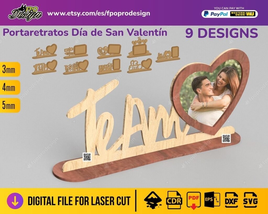 Porta retratos dia de san valentin