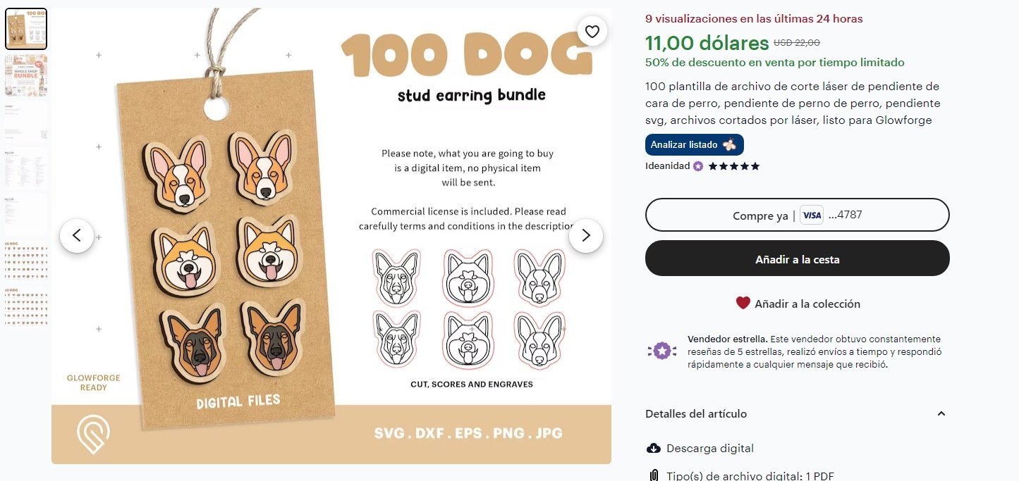100 aretes de caras de perros