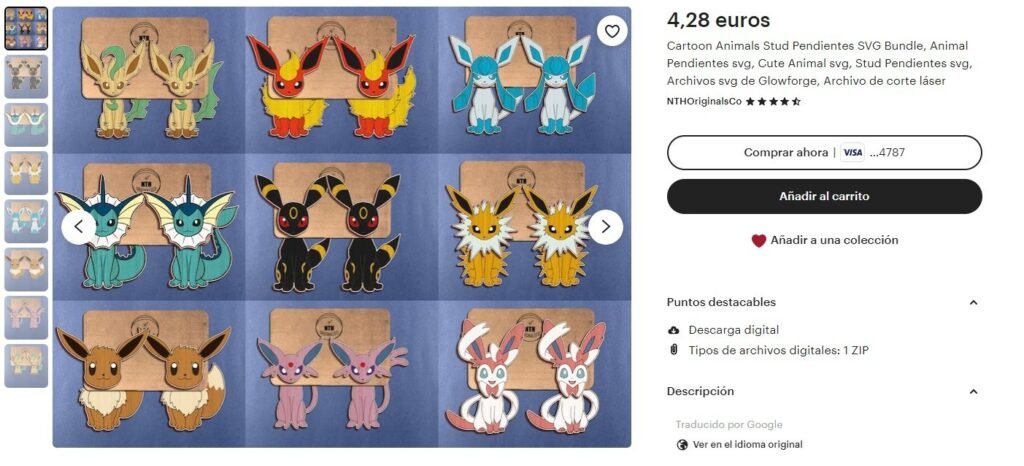 Animal Pendientes pokemon