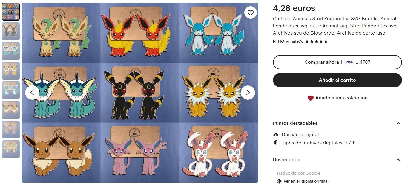 Animal Pendientes pokemon