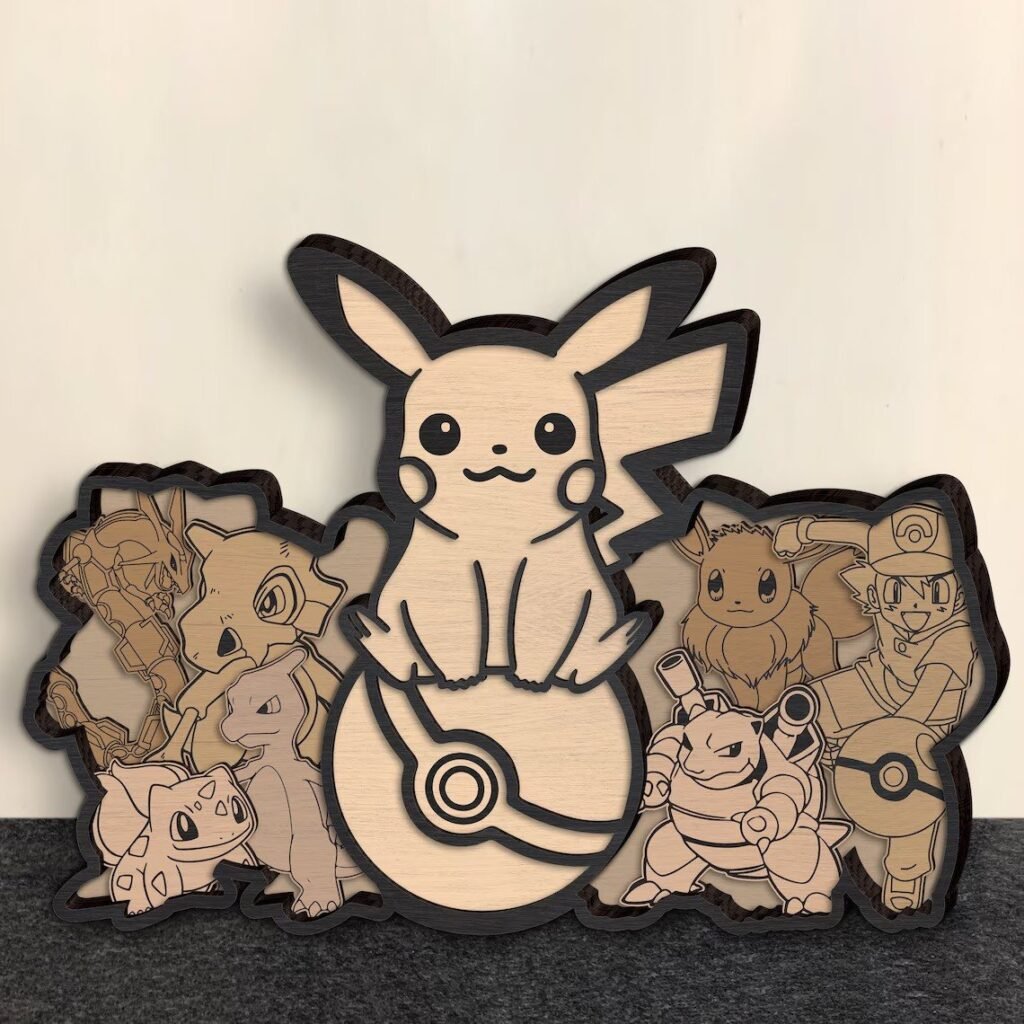Pokemon Pieza de arte de 7 capas para Glowforg