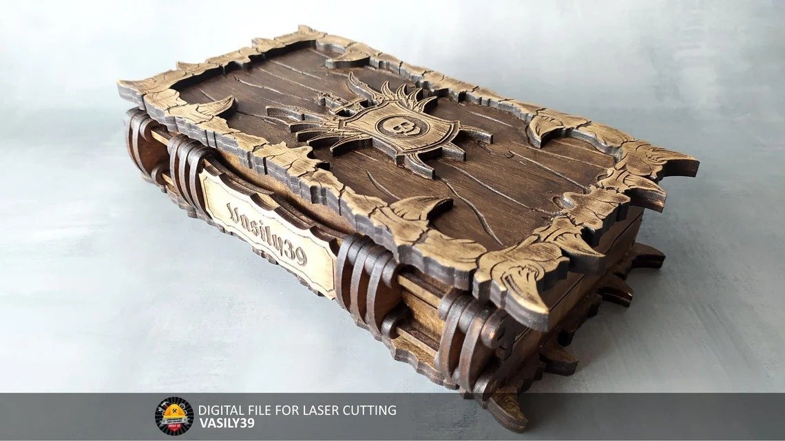 Libro caja calavera para juegos de mesa