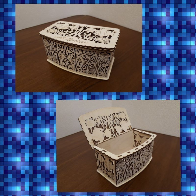caja con figuras del mar