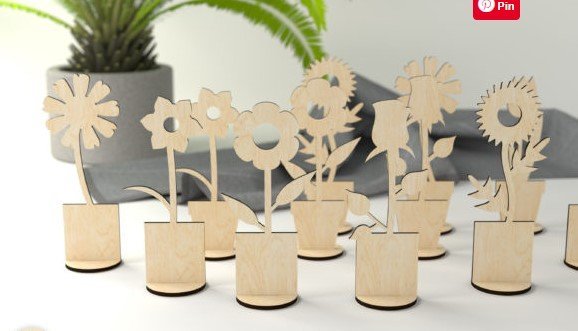 flores pequeñas corte laser