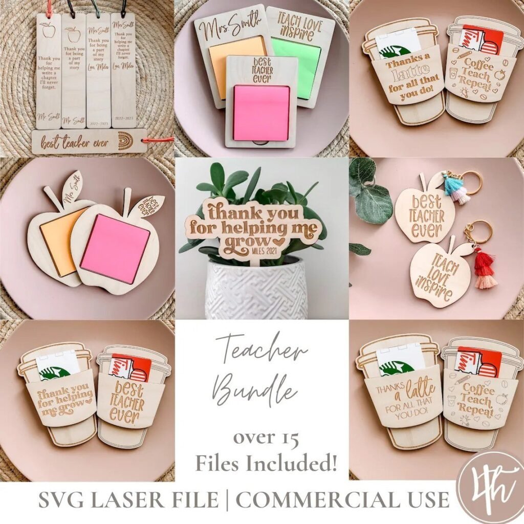 Paquete SVG para maestros 6 productos y 20 diseños totales Regalo para maestros