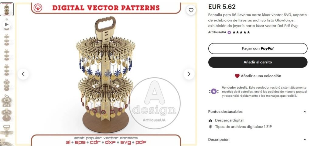 Soporte giratorio para 96 llaveros