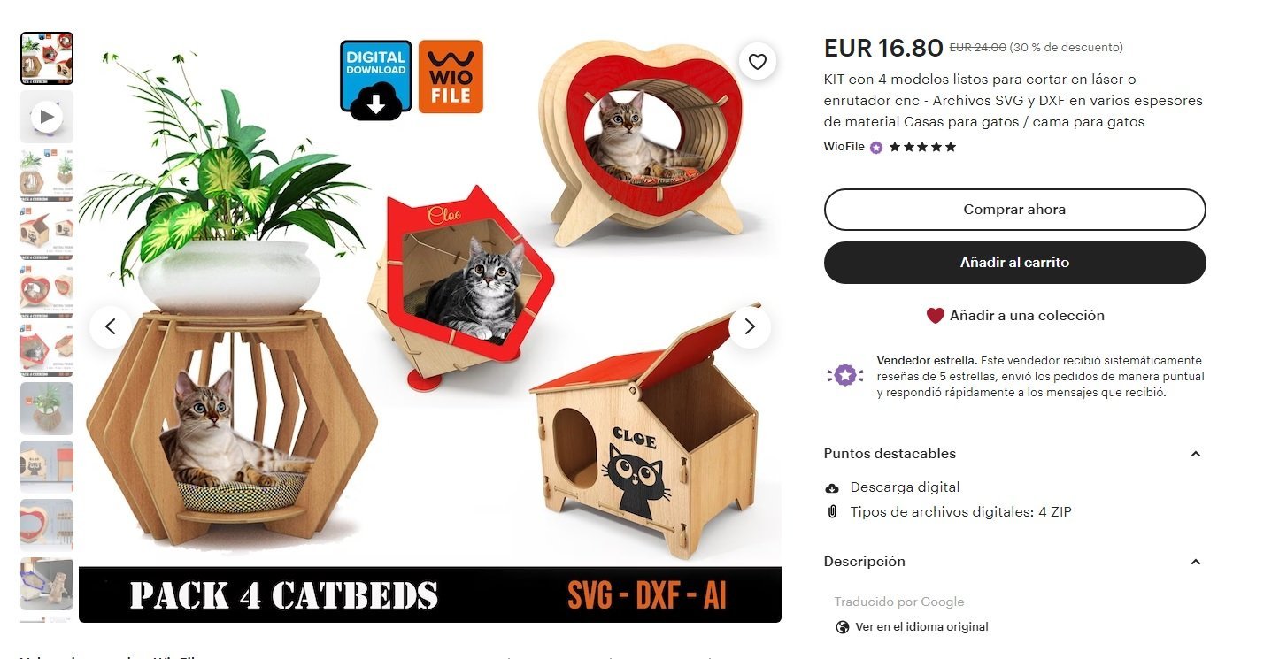 Kit de 4 modelos casas para gatos