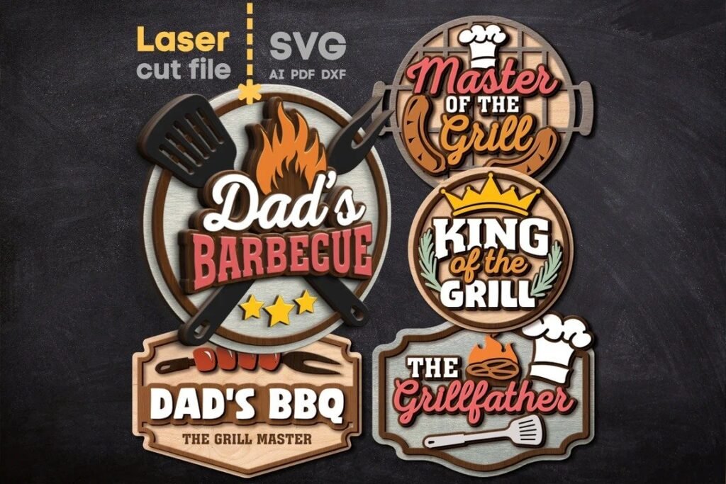 Archivo de corte láser BBQ SVG Bundle de papá