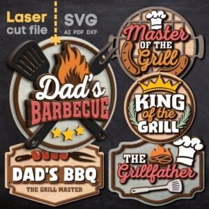 Archivo de corte láser BBQ SVG Bundle de papá