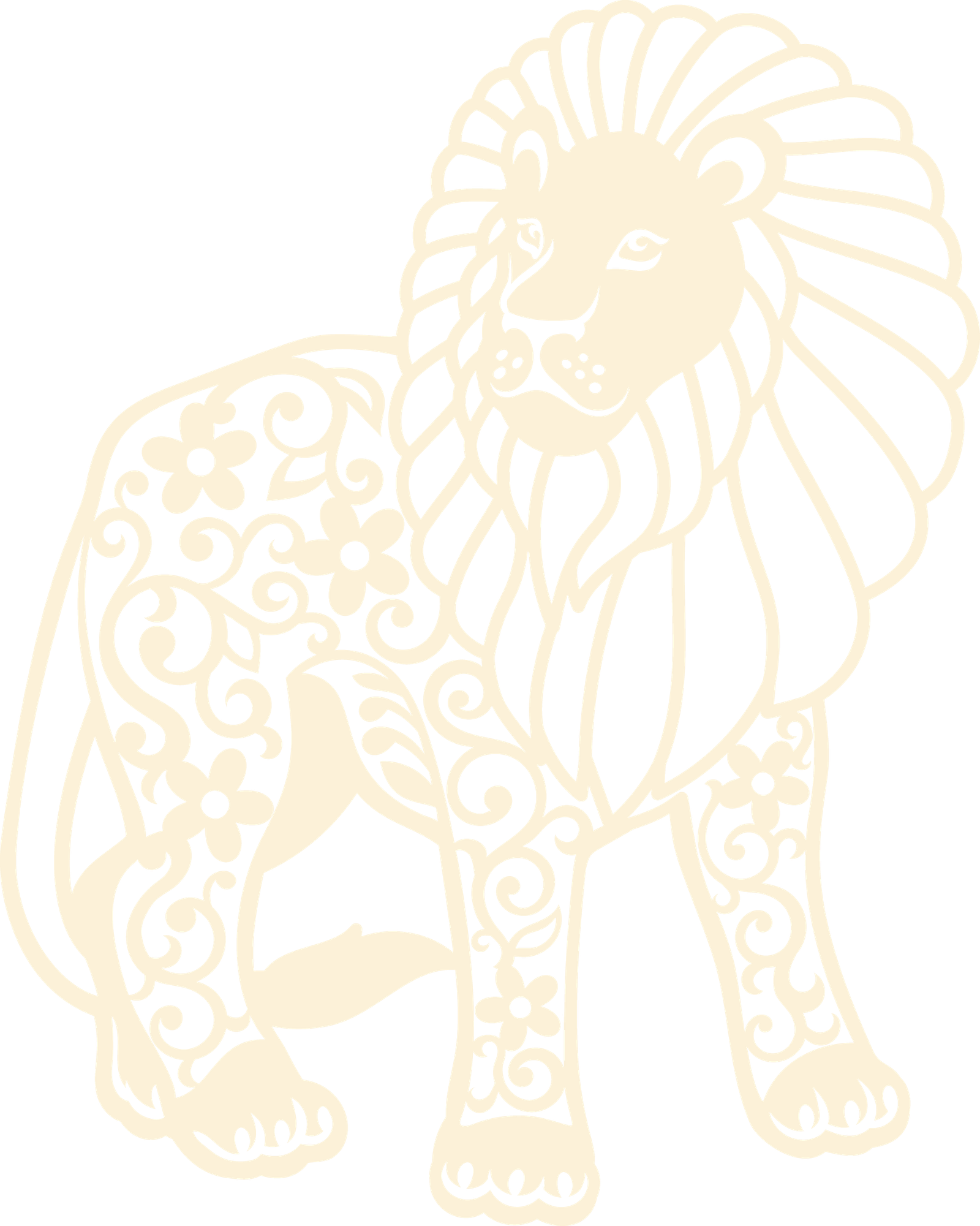 Floral-Lion-3D-Layered-SVG-37191939 - Imagen 2