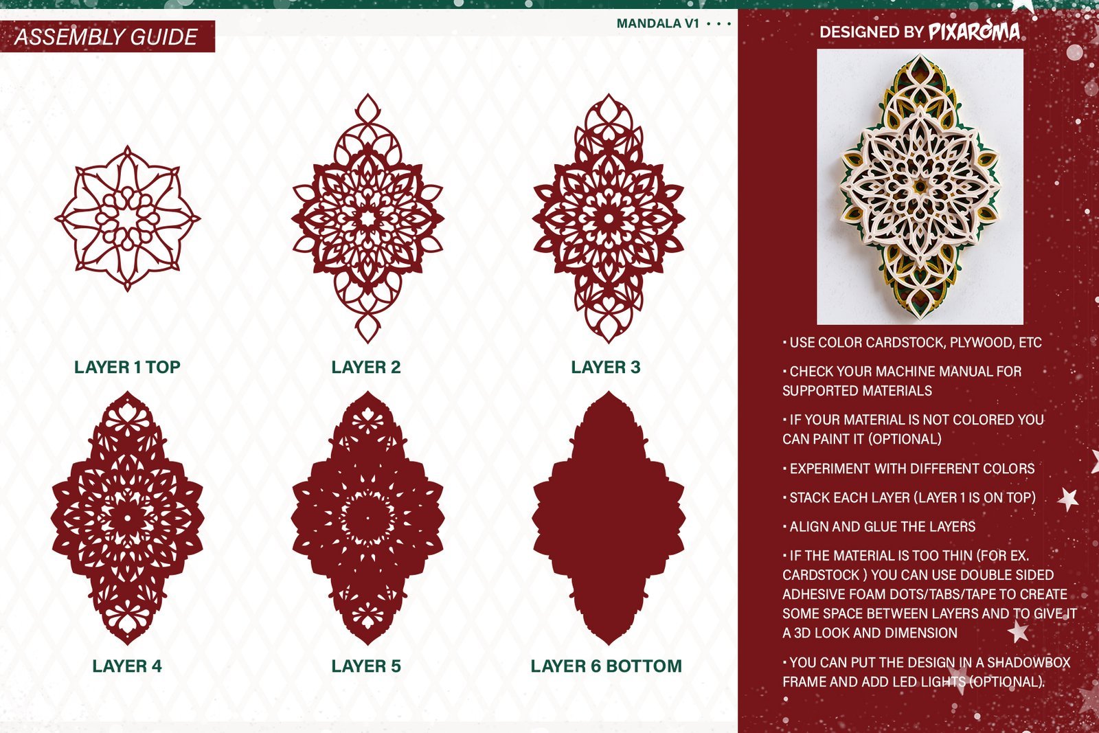 Mandala-Wall-Art-3D-Layered-21776035 - Mandala Wall Art 3D Layered SVG Cut File - Imagen 2