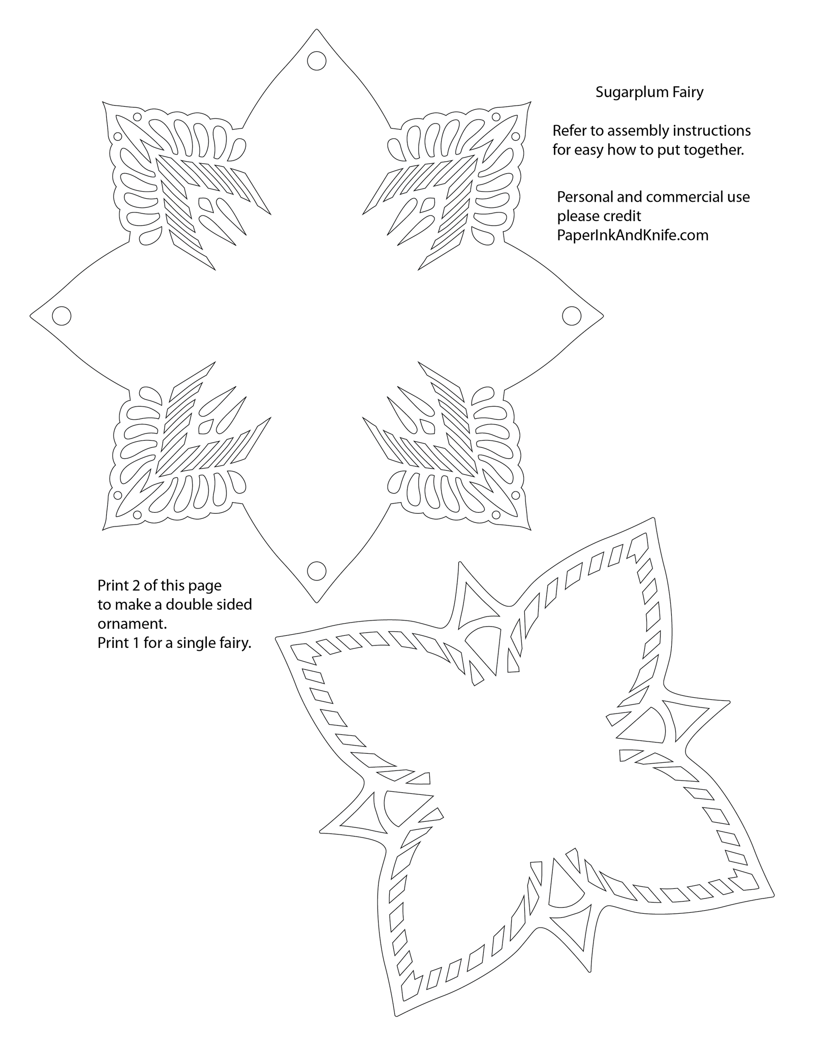 Sugarplum-Fairy-3D-Papercut-Template-19356202 - PNG sugarplum fairy - Imagen 4