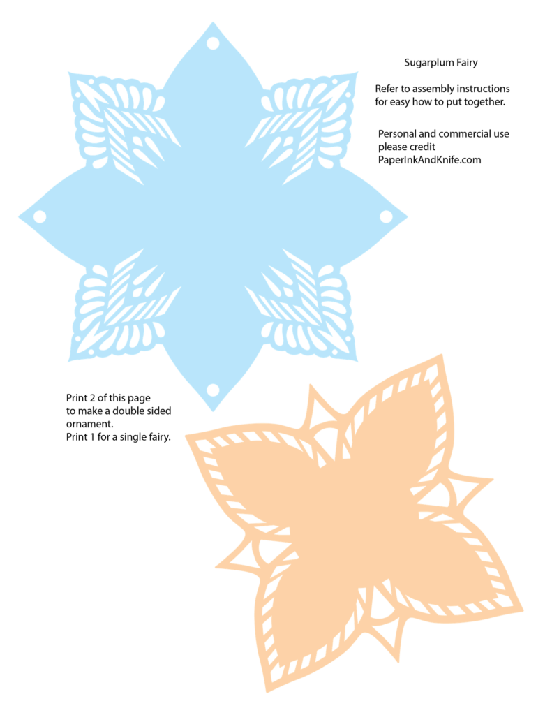 Sugarplum-Fairy-3D-Papercut-Template-19356202 - PNG sugarplum fairy
