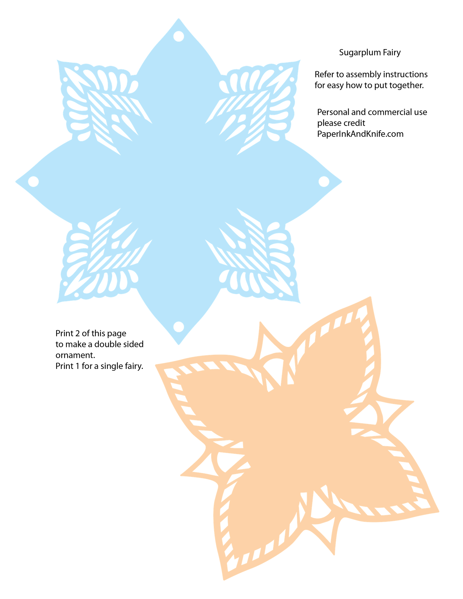 Sugarplum-Fairy-3D-Papercut-Template-19356202 - PNG sugarplum fairy