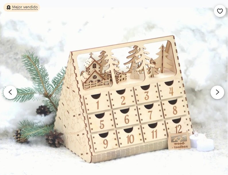 Calendario de Adviento en forma de arbol navidad