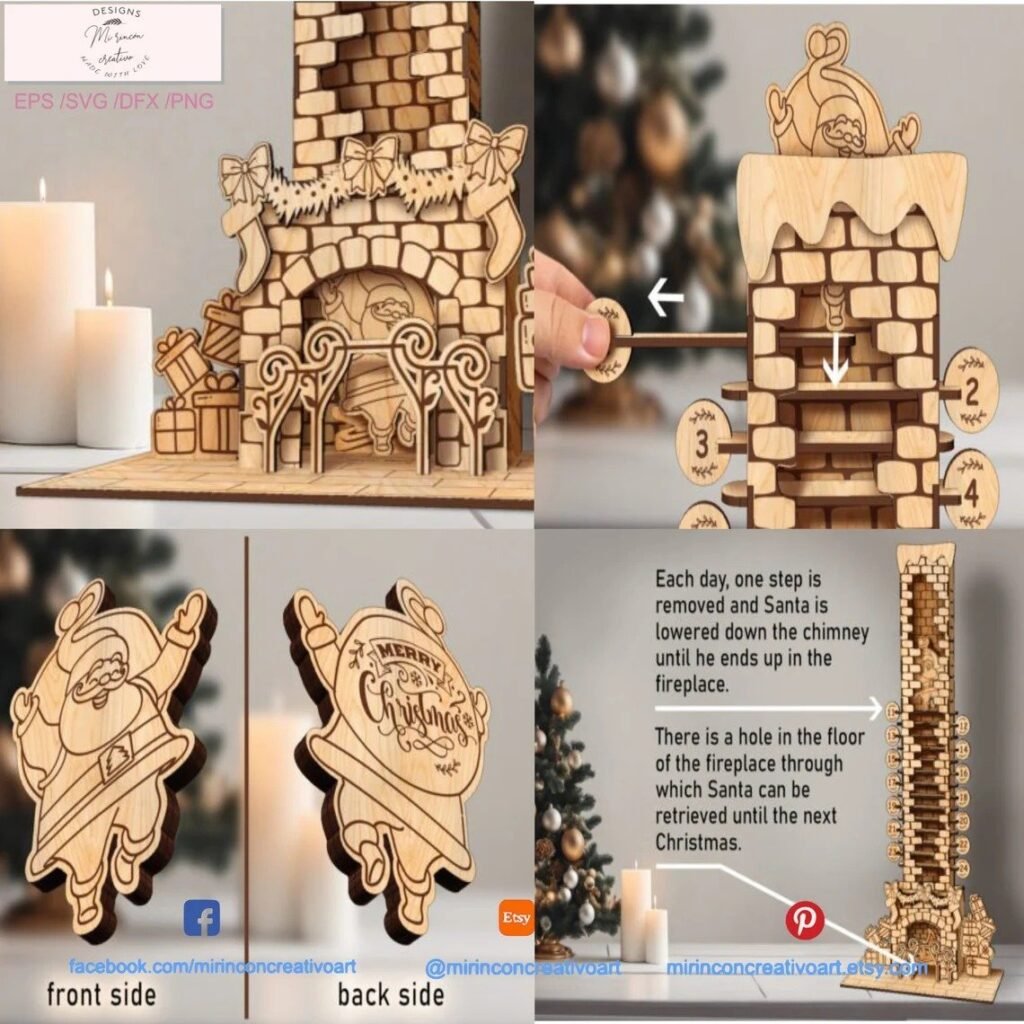 Chimenea de Navidad calendario de adviento