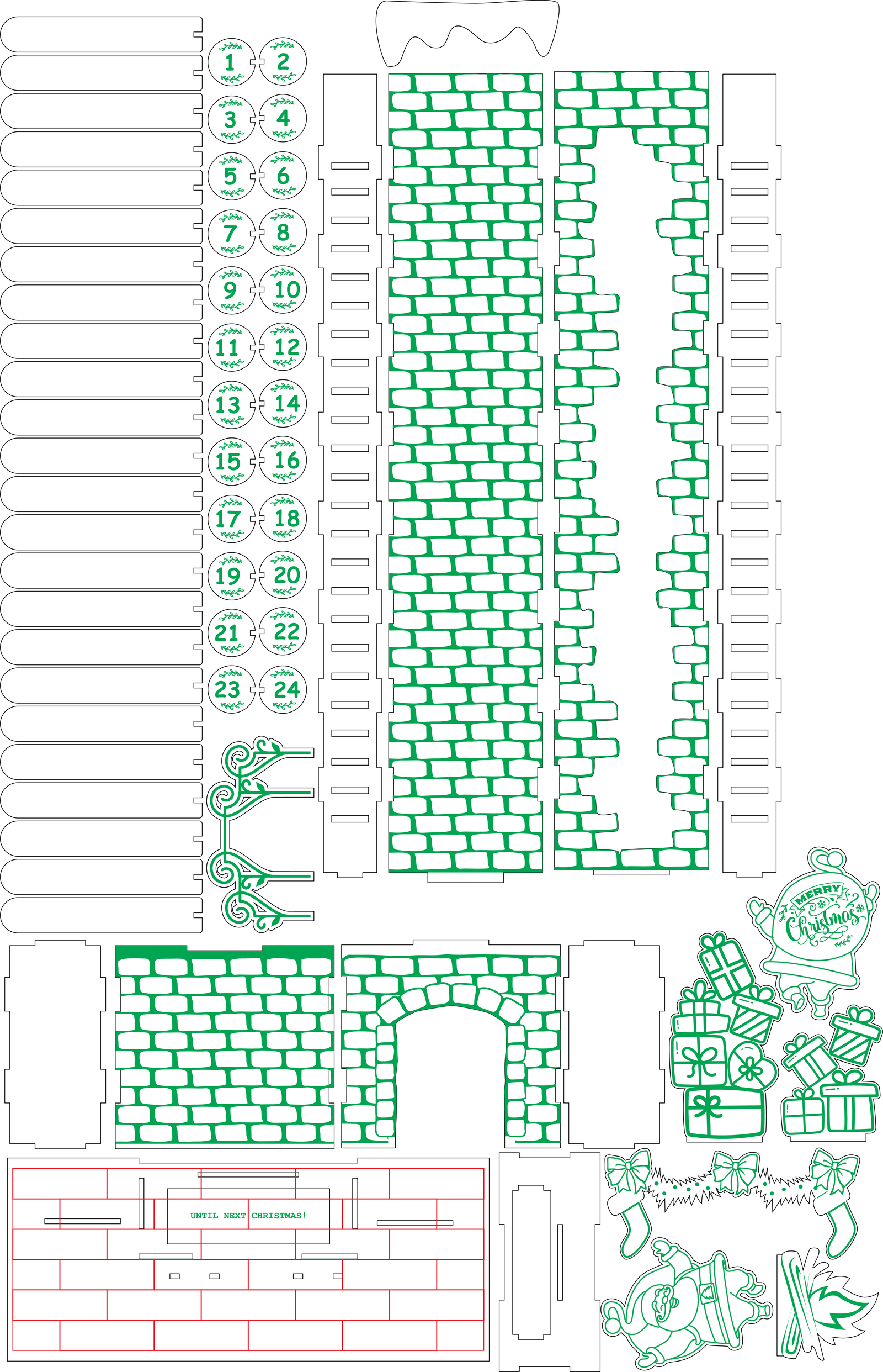 Chimenea de Navidad calendario de adviento - Imagen 2