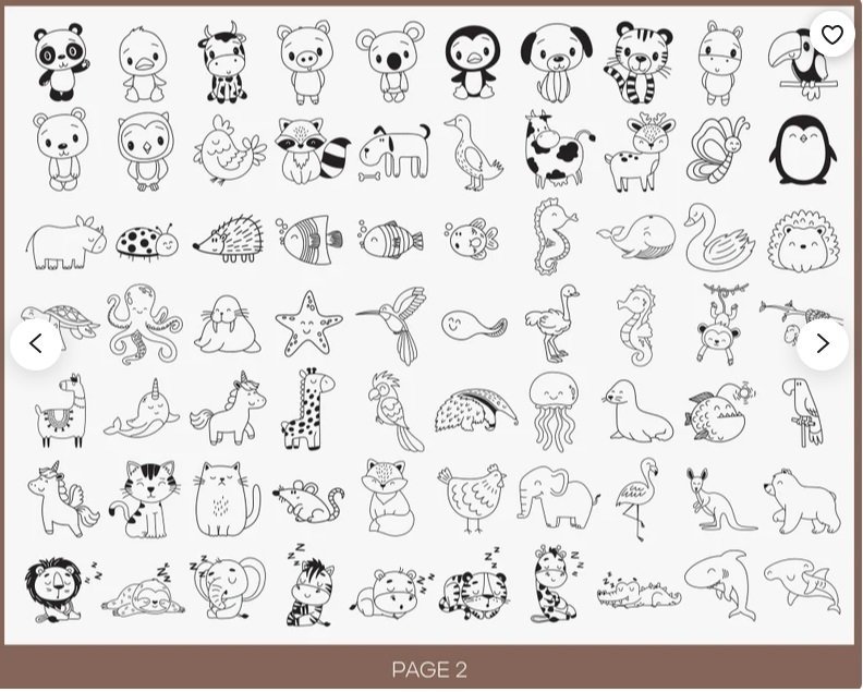 Set de 220 dibujos a mano de animales granja - Imagen 3