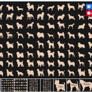 STENCIL SILUETAS PERROS