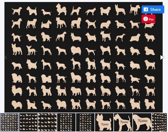 STENCIL SILUETAS PERROS