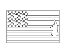 BANDERA DE USA CON HACHA