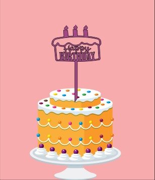 Topper happy birthday Pastel