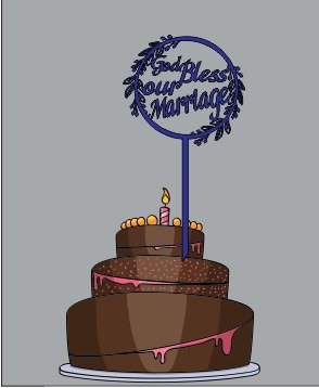 Topper Dios Bendiga Nuestro Matrimonio en Inglés