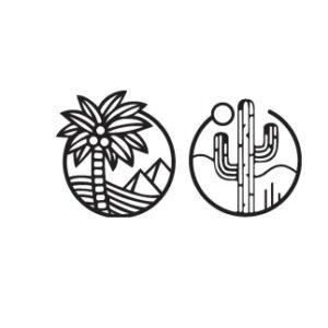 Palmera y Cactus