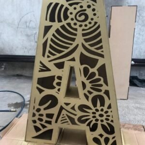 LETRAS 3D DE 120CMS ALTURA CON ADORNO AL FRENTE