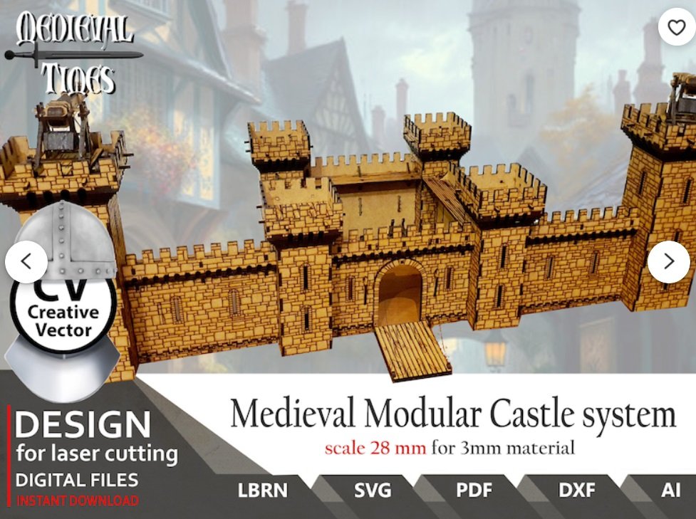 Castillo Medieval + Trebuchet (Escala 28mm)