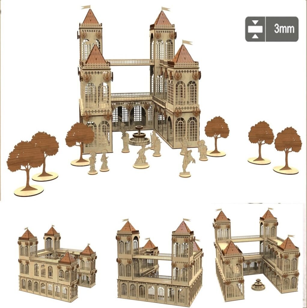 Castillo Medieval Estilo Francés (Juguete de Madera)