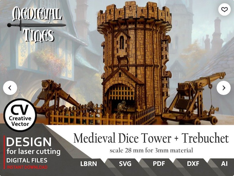 Torre de Dados Medieval + Trebuchet (28mm)