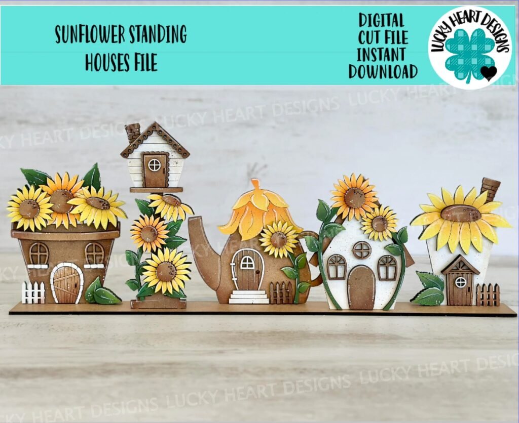 Casitas de Pie con Girasoles (Glowforge)