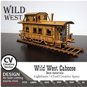Vagón Caboose del Salvaje Oeste + Rieles